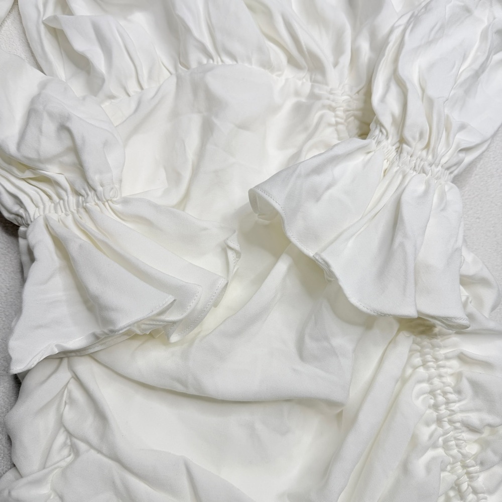 ✨NWT•Mistress Rocks | ‘ITS A WRAP’ White Draped Shirt Dress - Picture 5 of 14